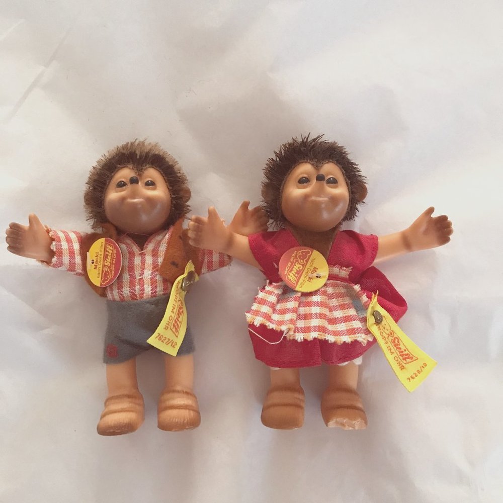 ~VTG~ Steiff  - Mucki & Macki Dolls - 7628/12 and 7627/12